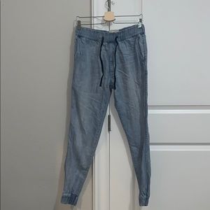 Light blue jean joggers